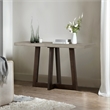 Armen Living Elodie Rectangle Modern Stone Console Table in Gray/Oak