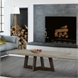 Armen Living Elodie Rectangle Modern Wood/Concrete Coffee Table in Gray/Espresso