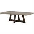 Armen Living Elodie Rectangle Modern Wood/Concrete Coffee Table in Gray/Espresso