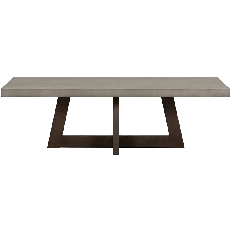 Armen Living Elodie Rectangle Modern Wood/Concrete Coffee Table in Gray/Espresso