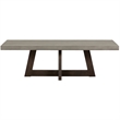 Armen Living Elodie Rectangle Modern Wood/Concrete Coffee Table in Gray/Espresso