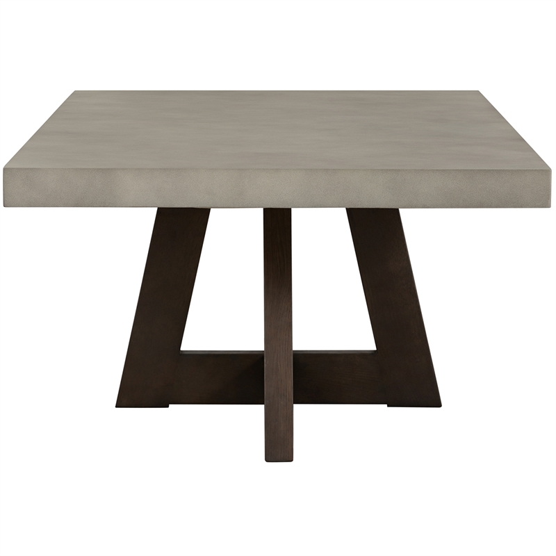 Armen Living Elodie Rectangle Modern Wood/Concrete Coffee Table in Gray/Espresso