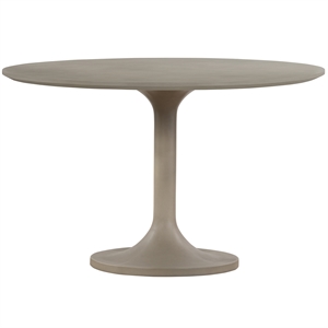 Armen Living Pippa Tulip Style Stone & Metal Dining Table in Gray