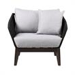 Armen Living Athos Modern Wood Outdoor Club Chair in Dark Brown/Gray