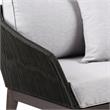 Armen Living Athos Modern Wood Outdoor Club Chair in Dark Brown/Gray