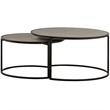 Armen Living Rina 2-Piece Metal/Concrete Nesting Coffee Table Set in Gray/Black