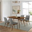 Armen Living Westmont and Azalea 5-Piece Fabric Dining Set in Charcoal/Walnut