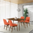 Armen Living Westmont and Azalea 5-Piece Modern Wood Dining Set in Brown/Orange