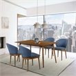 Armen Living Westmont and Juno 5-Piece Modern Wood Dining Set in Blue/Brown