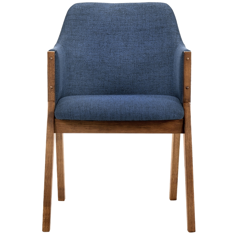 Armen Living Westmont and Renzo 5-Piece Modern Wood Dining Set in Blue/Brown