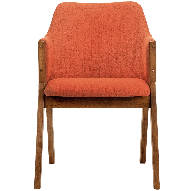 Armen Living Westmont and Renzo 5-Piece Modern Wood Dining Set in Orange/Brown