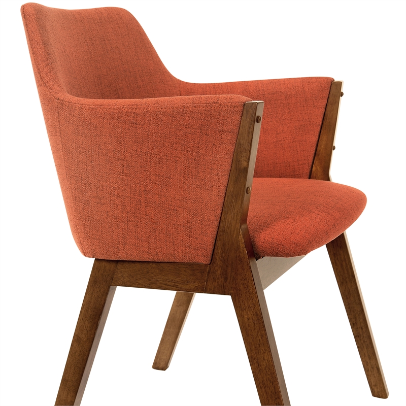 Armen Living Westmont and Renzo 5-Piece Modern Wood Dining Set in Orange/Brown