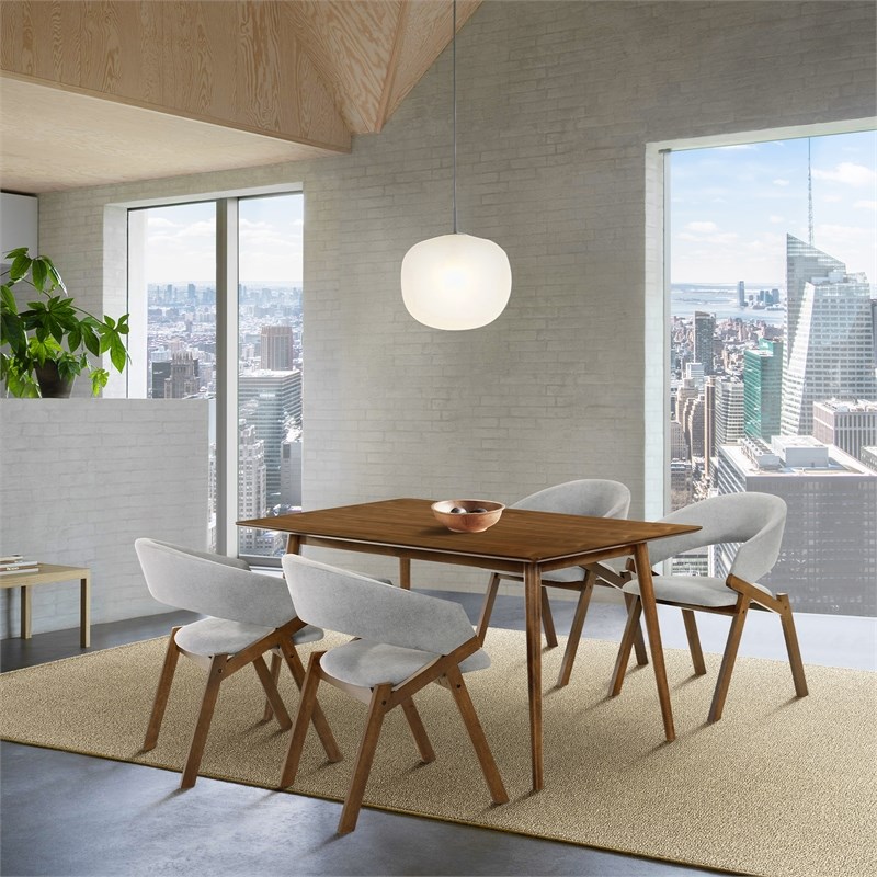 Armen Living Westmont and Talulah 5-Piece Modern Wood Dining Set in Gray/Brown