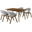 Armen Living Westmont and Talulah 5-Piece Modern Wood Dining Set in Gray/Brown