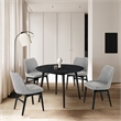 Armen Living Arcadia Round Contemporary Wood Dining Table in Black