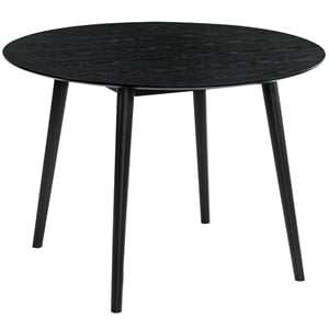 Armen Living Arcadia Round Contemporary Wood Dining Table in Black