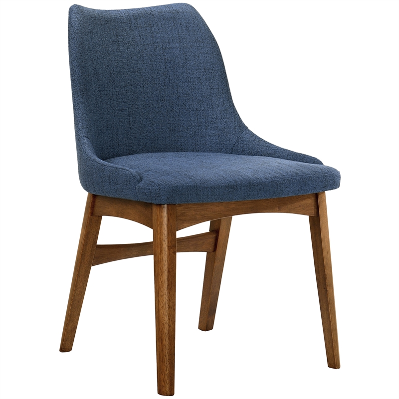 Armen Living Arcadia and Azalea 5-Piece Round Wood Dining Set in Blue/Brown