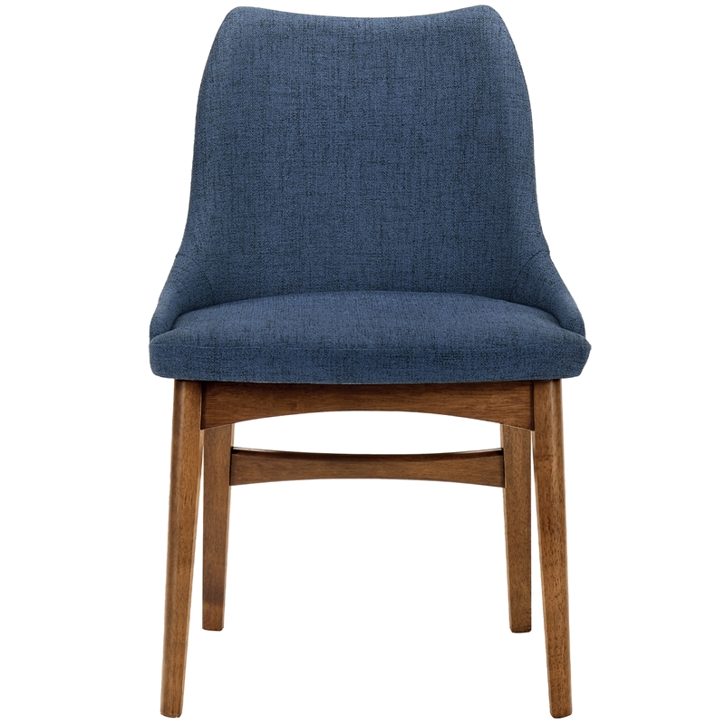 Armen Living Arcadia and Azalea 5-Piece Round Wood Dining Set in Blue/Brown
