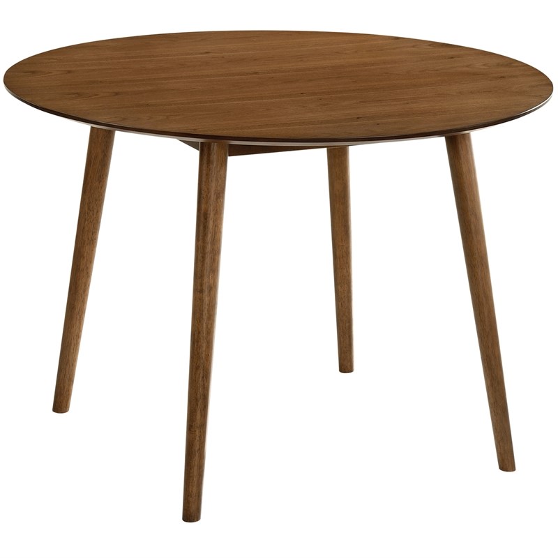 Armen Living Arcadia and Azalea 5-Piece Round Wood Dining Set in Charcoal/Brown