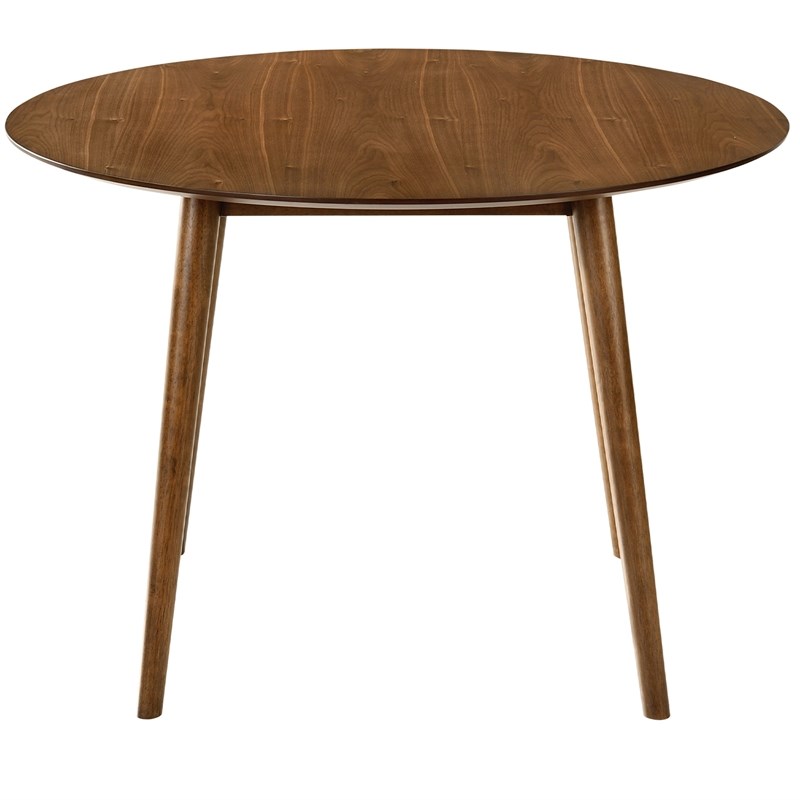 Armen Living Arcadia and Azalea 5-Piece Round Wood Dining Set in Charcoal/Brown