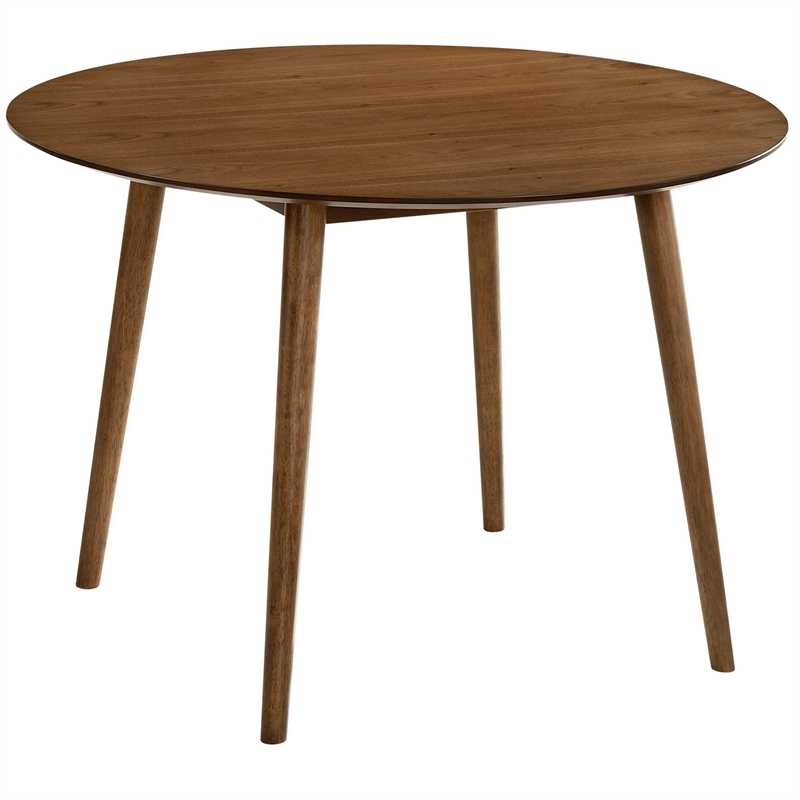 Armen Living Arcadia and Azalea 5-Piece Round Wood Dining Set in Orange/Brown