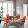Armen Living Arcadia and Azalea 5-Piece Round Wood Dining Set in Orange/Brown