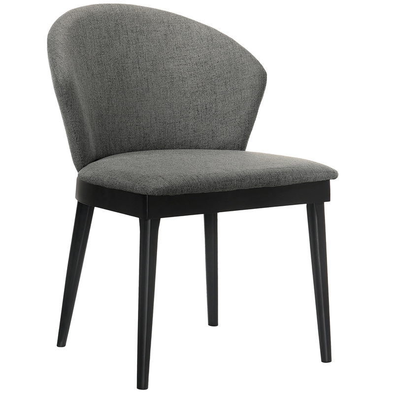 Armen Living Arcadia and Juno Round Wood 5-Piece Dining Set in Charcoal/Black