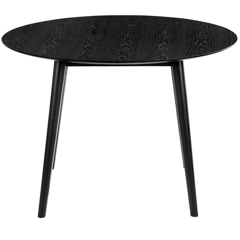 Armen Living Arcadia and Juno Round Wood 5-Piece Dining Set in Charcoal/Black