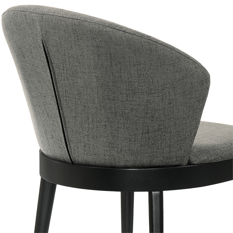 Armen Living Arcadia and Juno Round Wood 5-Piece Dining Set in Charcoal/Black