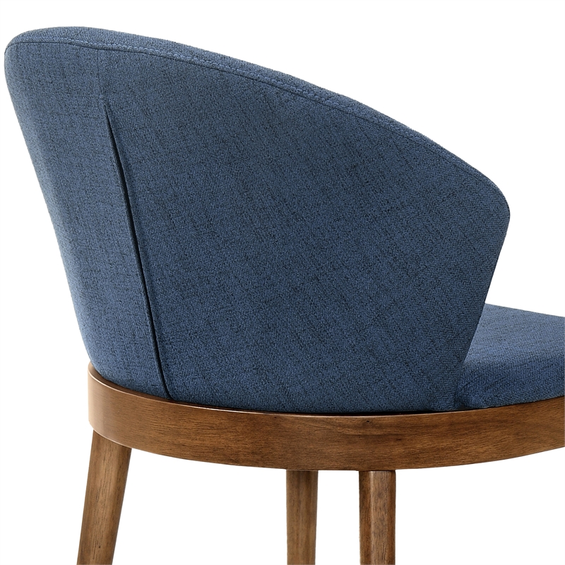Armen Living Arcadia and Juno Round Wood 5-Piece Dining Set in Blue/Brown