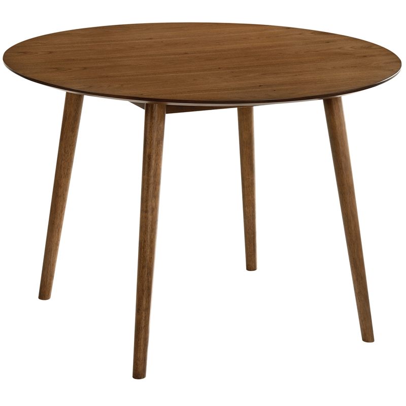 Armen Living Arcadia and Juno Round Wood 5-Piece Dining Set in Charcoal/Brown