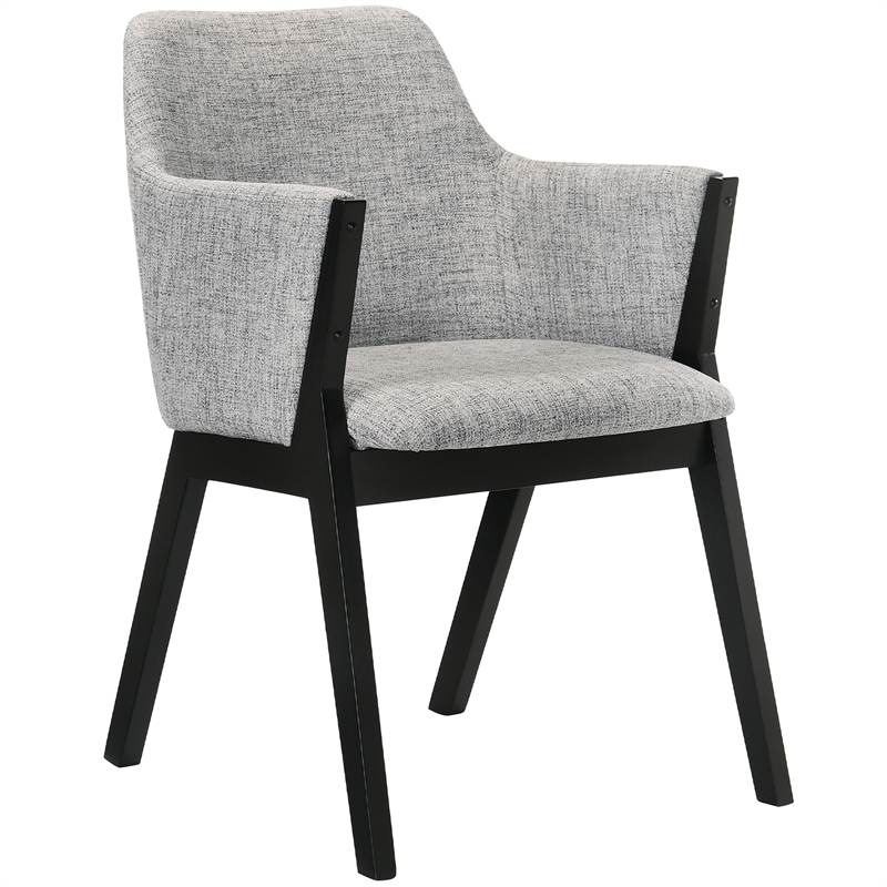 Armen Living Arcadia and Renzo Round 5-Piece Wood Dining Set in Gray/Black