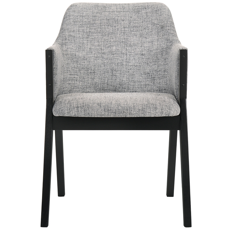 Armen Living Arcadia and Renzo Round 5-Piece Wood Dining Set in Gray/Black