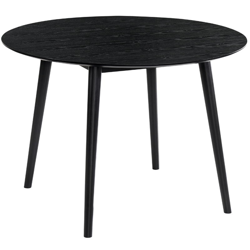Armen Living Arcadia and Renzo Round 5-Piece Wood Dining Set in Gray/Black