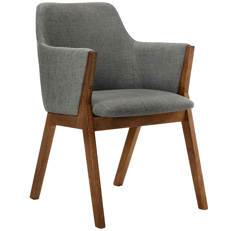 Armen Living Arcadia and Renzo Round 5-Piece Wood Dining Set in Charcoal/Brown