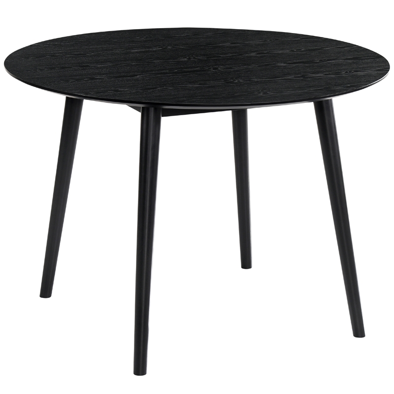 Armen Living Arcadia and Talulah Round Wood 5-Piece Dining Set in Gray/Black