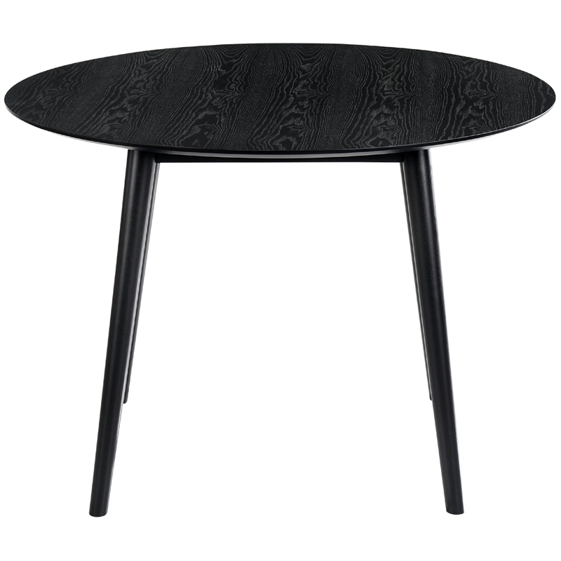 Armen Living Arcadia and Talulah Round Wood 5-Piece Dining Set in Gray/Black