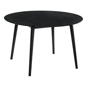 Armen Living Arcadia 48&quotRound Modern Wood Dining Table in Black