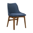 Armen Living Arcadia and Azalea 5-Piece Modern Metal Dining Set in Walnut/Blue