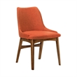 Armen Living Arcadia and Azalea 5-Piece Modern Metal Dining Set in Walnut/Orange