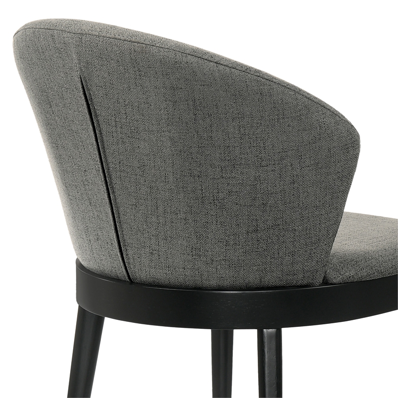 Armen Living Arcadia and Juno 5-Piece Modern Fabric Dining Set in Charcoal/Black