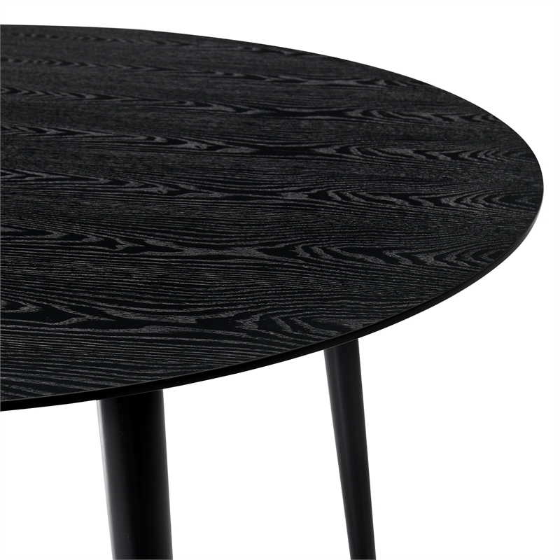 Armen Living Arcadia and Juno 5-Piece Modern Fabric Dining Set in Charcoal/Black