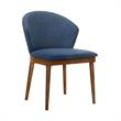 Armen Living Arcadia and Juno 5-Piece Modern Fabric Dining Set in Blue/Walnut