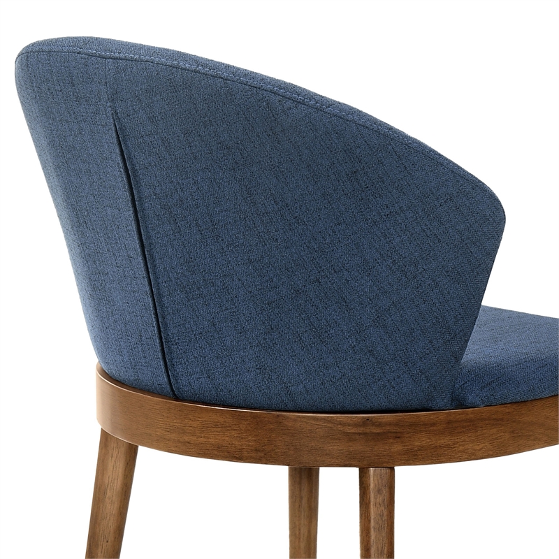 Armen Living Arcadia and Juno 5-Piece Modern Fabric Dining Set in Blue/Walnut
