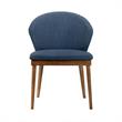 Armen Living Arcadia and Juno 5-Piece Modern Fabric Dining Set in Blue/Walnut