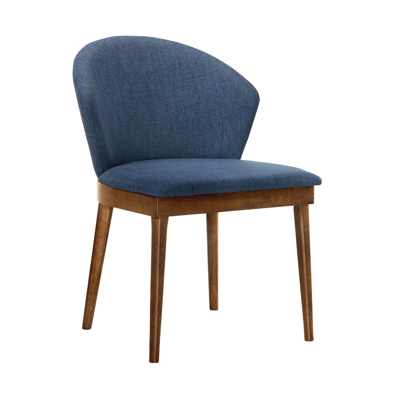 Armen Living Arcadia and Juno 5-Piece Modern Fabric Dining Set in Blue/Walnut