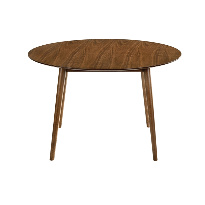 Armen Living Arcadia and Juno 5-Piece Modern Fabric Dining Set in Orange/Walnut