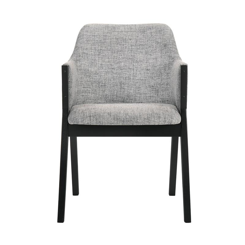 Armen Living Arcadia and Renzo 5-Piece Fabric Dining Set in Gray/Black