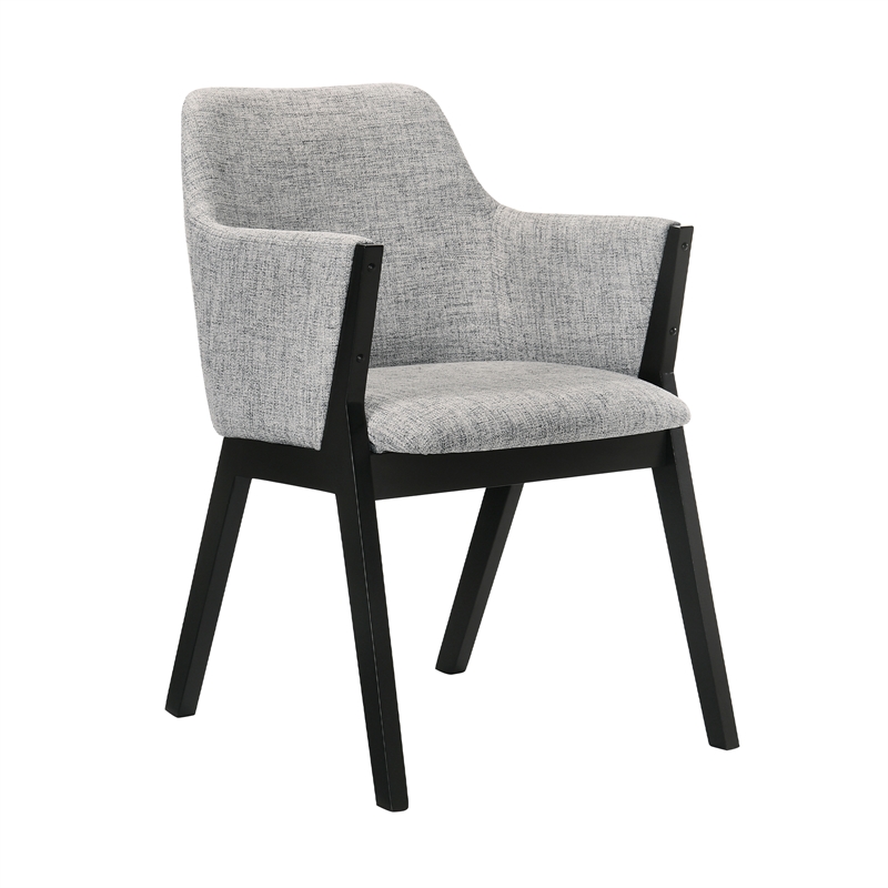 Armen Living Arcadia and Renzo 5-Piece Fabric Dining Set in Gray/Black