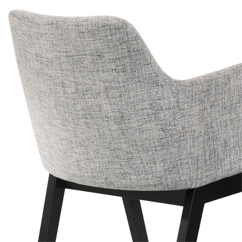 Armen Living Arcadia and Renzo 5-Piece Fabric Dining Set in Gray/Black